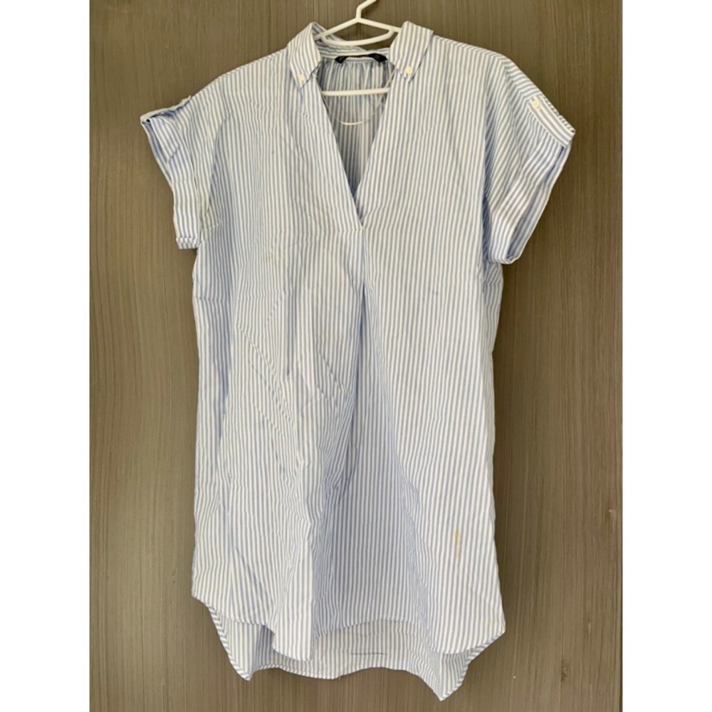 Zara Basic blue and white striped tunic size XS